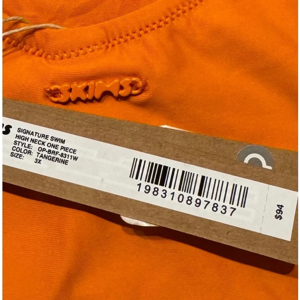 SKIMS Signature Swim‎ High Neck One Piece Tangerine Orange Womens 3X